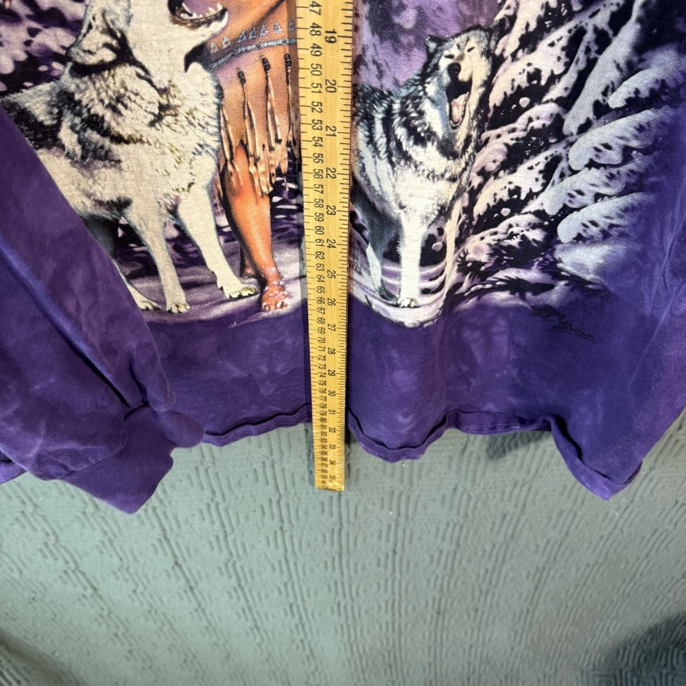 The Mountain T-Shirt Men’s XXL Purple Long Sleeve Vintage Native American USA - Picture 6 of 7